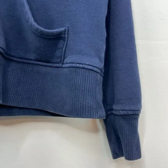 Old Navy Y2K Hooded with faux fur Sweatshirt Navy Blue size XL - Picture 5 of 11